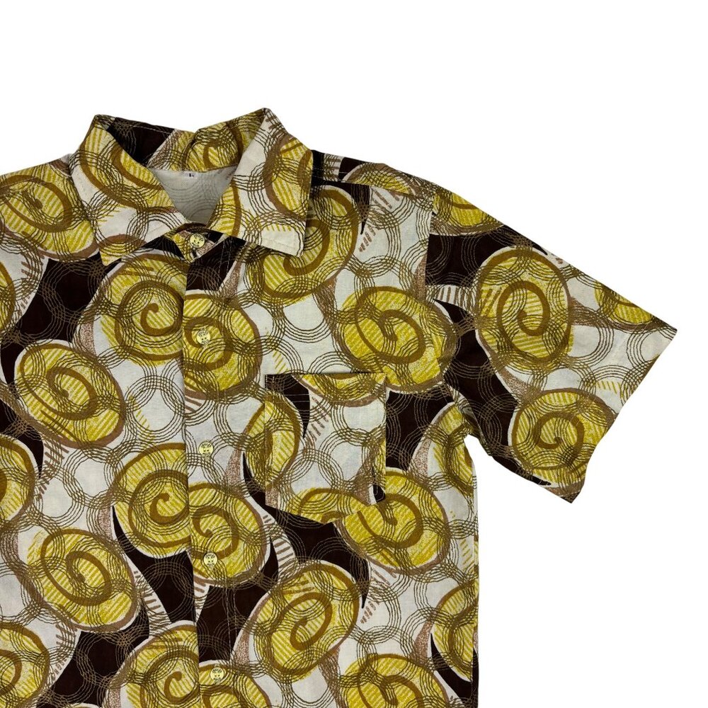 Joules Polo Retro Shirt Mens Size XS Gold Metallic Swirls Print Cotton - Picture 6 of 11